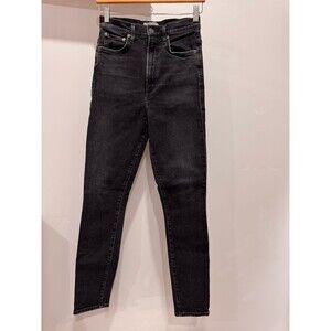 NWOT Agolde Womens Sz 27 Jeans Black Denim High Rise Stretch Pinch Waist Skinny